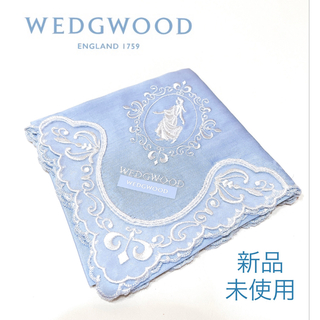 ウェッジウッド(WEDGWOOD)の【新品・未使用】ウェッジウッド　ハンカチ　ブルー　レディース　美品　上品(ハンカチ)