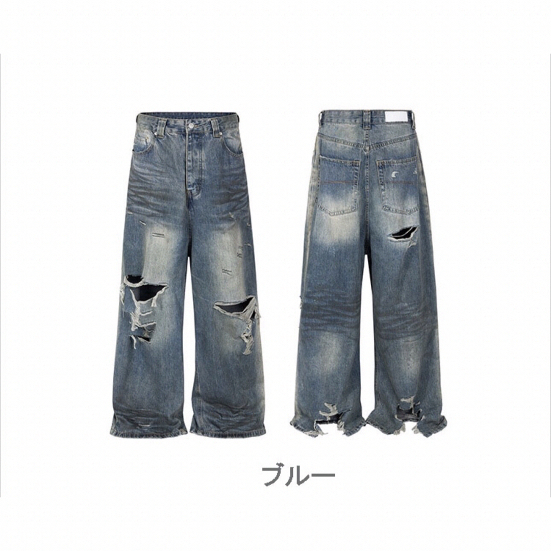 BALENCIAGA - デストロイダメージ加工 ワイド デニムの通販 by BALENCIAGA - デストロイダメージ加工 ワイド デニムの通販 by