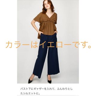 マウジー(moussy)のMOUSSY マウジー　ギャザーブラウス(イエロー)(シャツ/ブラウス(半袖/袖なし))