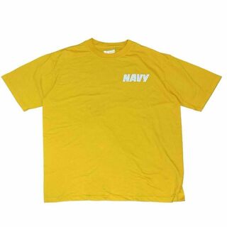 ミリタリー(MILITARY)のUSA製SOFFE ミリタリー U.S.NAVY 半袖Tシャツ イエローz26(Tシャツ/カットソー(半袖/袖なし))