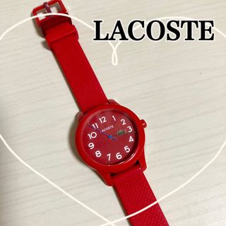 ラコステ(LACOSTE)の【LACOSTE】腕時計 ラバーウォッチ クオーツ レッド ワニ ロゴ(腕時計)