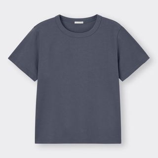 コットンクルーネックT ブルー(Tシャツ(半袖/袖なし))