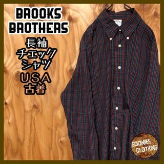 Brooks Brothers - シャツ チェック ワインレッド USA古着 90s ブルックス ブラザーズ 長袖