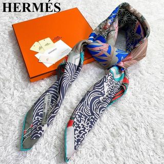 エルメス(Hermes)の【未使用箱付き】HERMES エルメス カレ90 スカーフ キモノエクスリブリス(バンダナ/スカーフ)