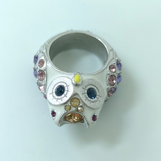 ANNA SUI アナスイ クリスタル ラインストーン リング 指輪 フクロウ 約16号