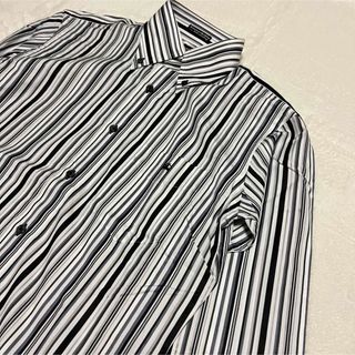 BURBERRY BLACK LABEL - 【美品】Burberry バーバリーブラックレーベル　綿シャツ　ストライプ