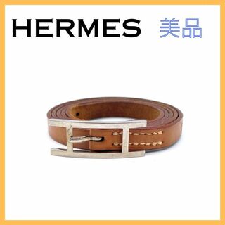 Hermes - エルメス アピ３ レザー シルバー ブレスレット レディース メンズ ブラウン