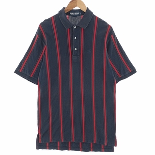 ラルフローレン(Ralph Lauren)の古着 ラルフローレン Ralph Lauren POLO GOLF ポロゴルフ 半袖 ストライプ ポロシャツ メンズM /eaa400397(ポロシャツ)