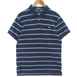 ラルフローレン(Ralph Lauren)の古着 ラルフローレン Ralph Lauren POLO by Ralph Lauren CUSTOM FIT 半袖 ボーダー ポロシャツ メンズL /eaa400405(ポロシャツ)