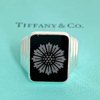 ティファニー(Tiffany & Co.)のティファニー 新品磨き ジーグフェルド オニキス フラワー リング 希少 メンズ(リング(指輪))