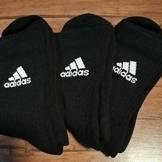 アディダス(adidas)の新品☆3足組 アディダス adidas クッション クルーソックス ブラック(ソックス)