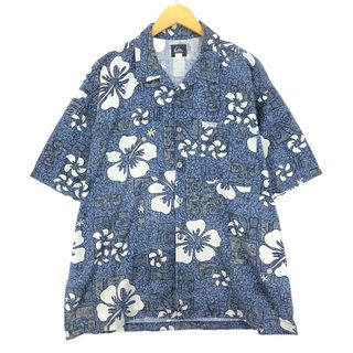 古着 クイックシルバー Quiksilver 総柄 オープンカラー ハワイアンアロハシャツ メンズL /eaa452296(シャツ)