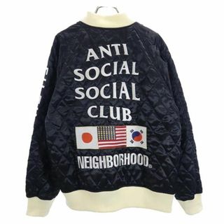 ネイバーフッド(NEIGHBORHOOD)のネイバーフッド バックロゴ刺繍 キルティングジャケット S 黒×白×アイボリー NEIGHBORHOOD ジャンパー ブルゾン メンズ(その他)