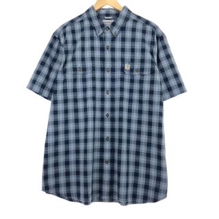 古着 カーハート Carhartt RELAXED FIT 半袖 ボタンダウン チェックシャツ メンズXL /eaa451990