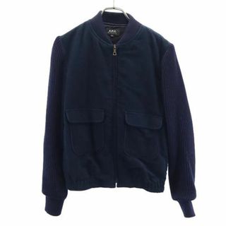 アーペーセー(A.P.C)のアーペーセー 袖ニット切替 中綿ジャケット S ネイビー系 A.P.C. レディース(ダウンジャケット)