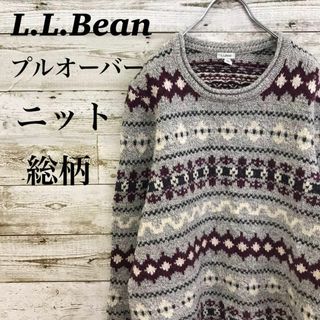 エルエルビーン(L.L.Bean)の【k5584】USA古着エルエルビーンプルオーバーニットセーターノルディック柄(ニット/セーター)