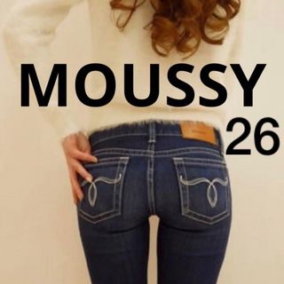マウジー(moussy)の【超美品】 MOUSSY デニム POWDER SKINNY 26 ダークブルー(デニム/ジーンズ)