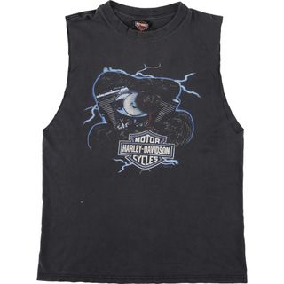 ハーレーダビッドソン(Harley Davidson)の古着 00年代 ハーレーダビッドソン Harley-Davidson カットオフ モーターサイクル バイクTシャツ USA製 メンズM /eaa453168(Tシャツ/カットソー(半袖/袖なし))