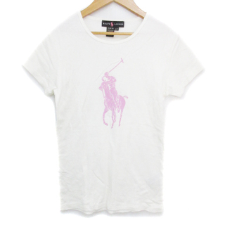 ラルフローレン(Ralph Lauren)のラルフローレン Tシャツ カットソー 半袖 ビッグポニー L 白 ピンク(Tシャツ(半袖/袖なし))