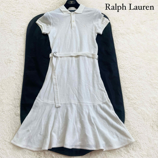 POLO RALPH LAUREN - ラルフローレン　ベルト付きポロワンピース　刺繍ロゴ　半袖　ヴィンテージ