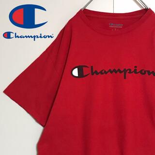 チャンピオン(Champion)の【ビッグサイズ】チャンピオン　センターロゴ入りTシャツ レッド　　K909(Tシャツ/カットソー(半袖/袖なし))