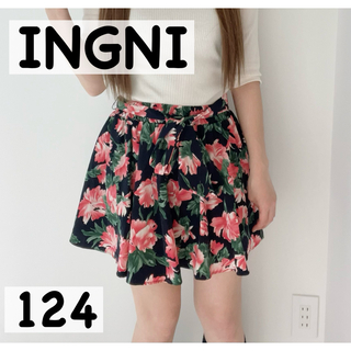 イング(INGNI)の【 INGNI 】イング 花柄 ミニ リボン キュロット スカート フリー 着画(キュロット)
