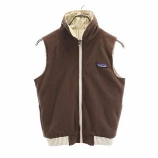 パタゴニア(patagonia)のパタゴニア ロゴ刺繍 リバーシブル ベスト XS ブラウン patagonia アウトドア レディース(ベスト/ジレ)