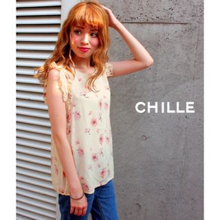 チルアナップ(CHILLE anap)のCHILLE チル 花柄 フリルトップス(シャツ/ブラウス(半袖/袖なし))