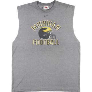 ナイキ(NIKE)の古着 ナイキ NIKE TEAM MICHIGAN ミシガン大学 カットオフ カレッジTシャツ メンズL /eaa453155(Tシャツ/カットソー(半袖/袖なし))