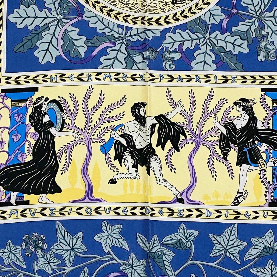 ☆HERMES☆ スカーフ カレ90 神々の音楽 シルク クリームイエロー ☆HERMES☆ スカーフ カレ90 神々の音楽 シルク クリームイエロー