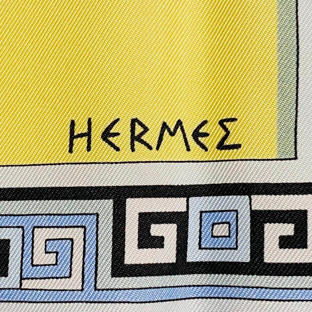 ☆HERMES☆ スカーフ カレ90 神々の音楽 シルク クリームイエロー ☆HERMES☆ スカーフ カレ90 神々の音楽 シルク クリームイエロー