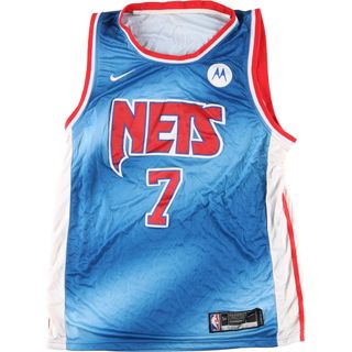 ナイキ(NIKE)の古着 ナイキ NIKE NBA BROOKLYN NETS ブルックリンネッツ Vネック メッシュ ゲームシャツ レプリカユニフォーム メンズXL /eaa452055(タンクトップ)