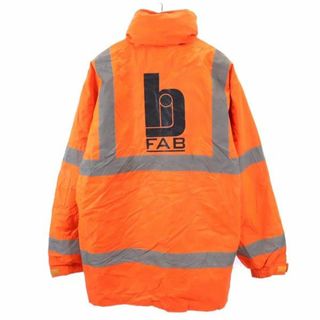 FAB バックロゴプリント ジャケット L オレンジ系 FAB フード コート 裏キルティング メンズ(その他)