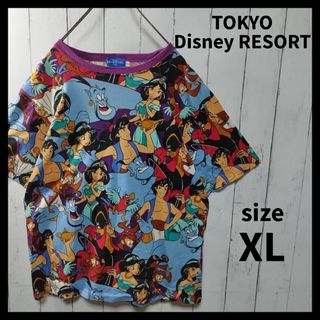 ディズニー(Disney)の【TOKYO Disney RESORT】アラジン　総柄Tシャツ(Tシャツ(半袖/袖なし))