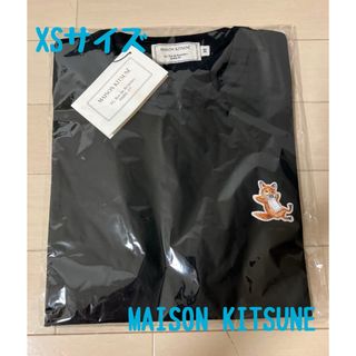 メゾンキツネ(MAISON KITSUNE')の新品　メゾンキツネ    Tシャツ　ブラック　XS   黒　チラックスフォックス(Tシャツ(半袖/袖なし))