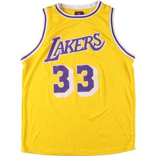 古着 90年代~ NBA LOS ANGELES LAKERS ロサンゼルスレイカーズ ADBUL-JABBEAR アブドゥルジャバー メッシュ ゲームシャツ レプリカユニフォーム メンズXL ヴィンテージ /eaa452049(タンクトップ)