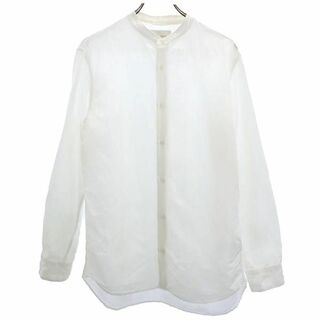 パブリック トウキョウ 日本製 リネンブレンド 長袖 バンドカラーシャツ 3 ホワイト系 PUBLIC TOKYO メンズ(シャツ)