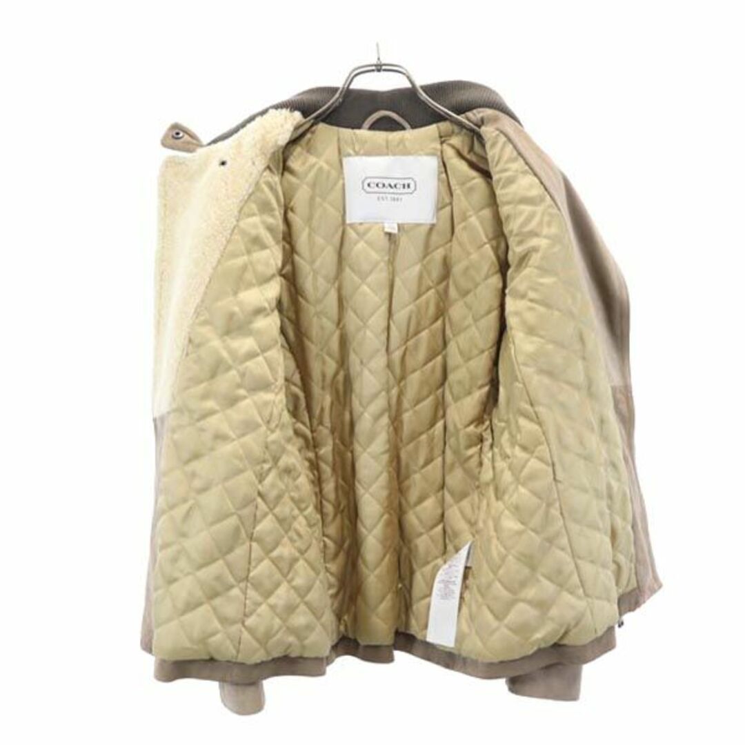 COACH - コーチ 牛革 スエード レザージャケット XS ベージュ系 COACH - コーチ 牛革 スエード レザージャケット XS ベージュ系