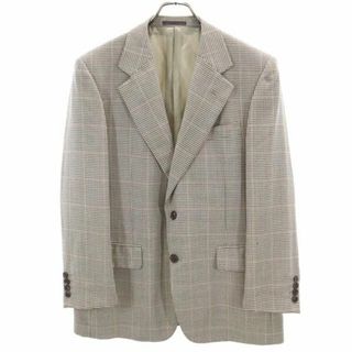 バーバリー(BURBERRY)のバーバリーズ 90s 日本製 三陽商会 ウール シルクブレンド チェック柄 テーラードジャケット 94-84-165 AB4 茶系 Burberrys メンズ(テーラードジャケット)