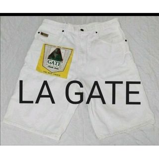 エルエーゲート(LA GATE)の横浜インドア購入 LA GATE デニムハーフパンツ ホワイト サイズ34(ショートパンツ)