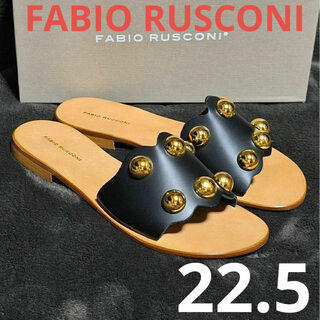 FABIO RUSCONI - 【新品/定価2万】 ファビオ ルスコーニ レザー スタッズ フラットサンダル