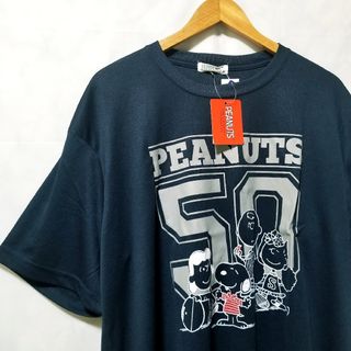 SNOOPY - SNOOPY　スヌーピー　新品　Tシャツ  半袖　チャーリブラウン　ネイビー