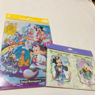 ディズニー(Disney)の【新品】東京ディズニーリゾート　夏祭りファイル5枚&35周年七夕ポストカード(キャラクターグッズ)