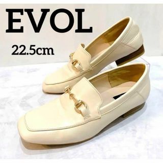 EVOL - 【美品】EVOL☆イーボル☆フラットシューズ☆ビットローファー☆22.5cm☆白