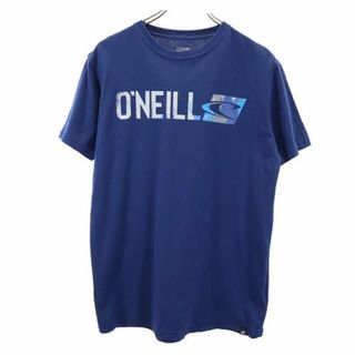 クイックシルバー(QUIKSILVER)のクイックシルバー プリント 半袖 Tシャツ M ネイビー Quiksilver メンズ(Tシャツ/カットソー(半袖/袖なし))