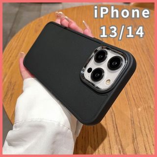 【オススメ】ソフトケース　iPhoneケース　13/14　ブラック　耐衝撃　韓国(iPhoneケース)