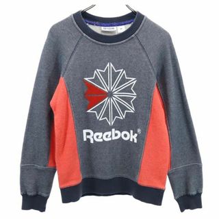 リーボック(Reebok)のリーボック ロゴ 長袖 スウェット トレーナー M ネイビー系 Reebok メンズ(スウェット)