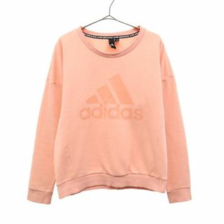 アディダス(adidas)のアディダス プリント 長袖 スウェット トレーナー OT ピンク adidas 裏起毛 レディース(トレーナー/スウェット)