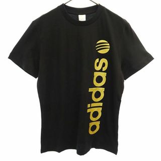 アディダス(adidas)の未使用 アディダス ロゴプリント 半袖 Tシャツ S ブラック adidas スポーツ トレーニング メンズ(Tシャツ/カットソー(半袖/袖なし))