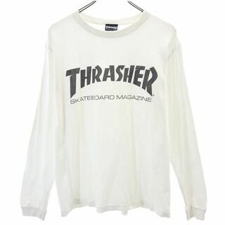 THRASHER - スラッシャー ロゴプリント 長袖 Tシャツ M 白系 THRASHER ロンT メンズ